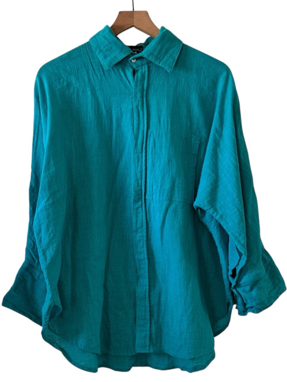 Dilemma New York Hand Spun Organic Cotton Lagenlook Button Front Shirt